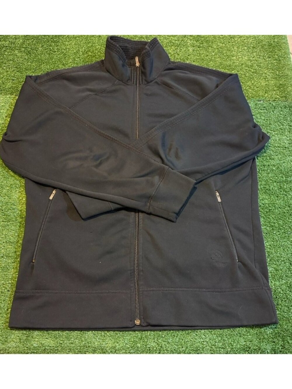 Patagonia jacket mens large black rhythm full zip climbing hiking grid fleece